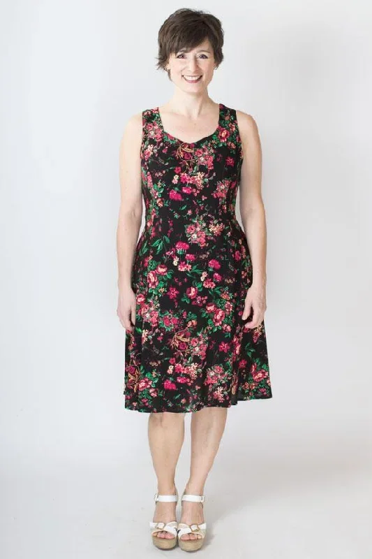 Sweet Sara Dress, Red Begonias