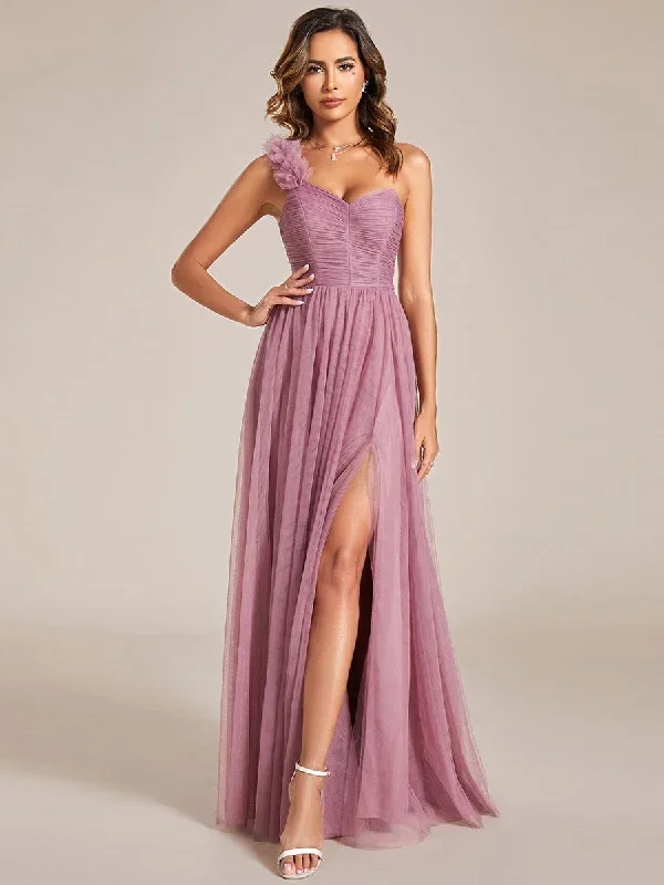 sweetheart-neckline-one-shoulder-with-floral-tulle-high-slit-bridesmaid-dress-es01911