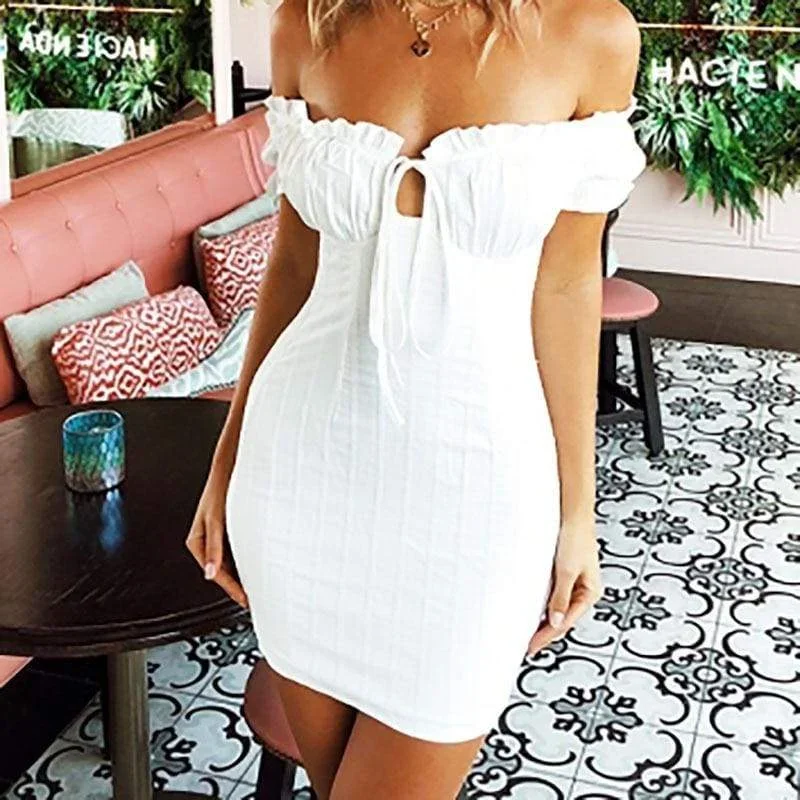 white-sexy-off-shoulder-ruffles-bodycon-bandage-mini-dress