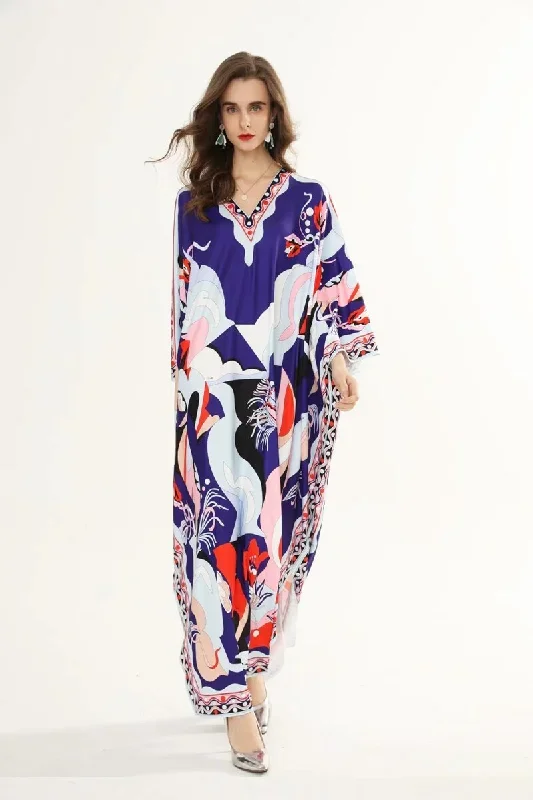 womens-runway-dresses-v-neck-knitted-batwing-sleeves-loose-design-printed-sexy-side-split-fashion-casual-long-maxi-dresses